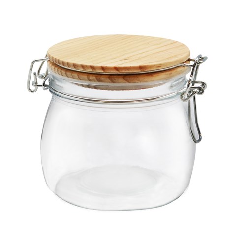 Glass Clip Jar Wooden Lid 470ml 10 5x11cm Welcome To United Wholesalers Wholesale Supplier Of Homewares Pet Goods Glassware And More