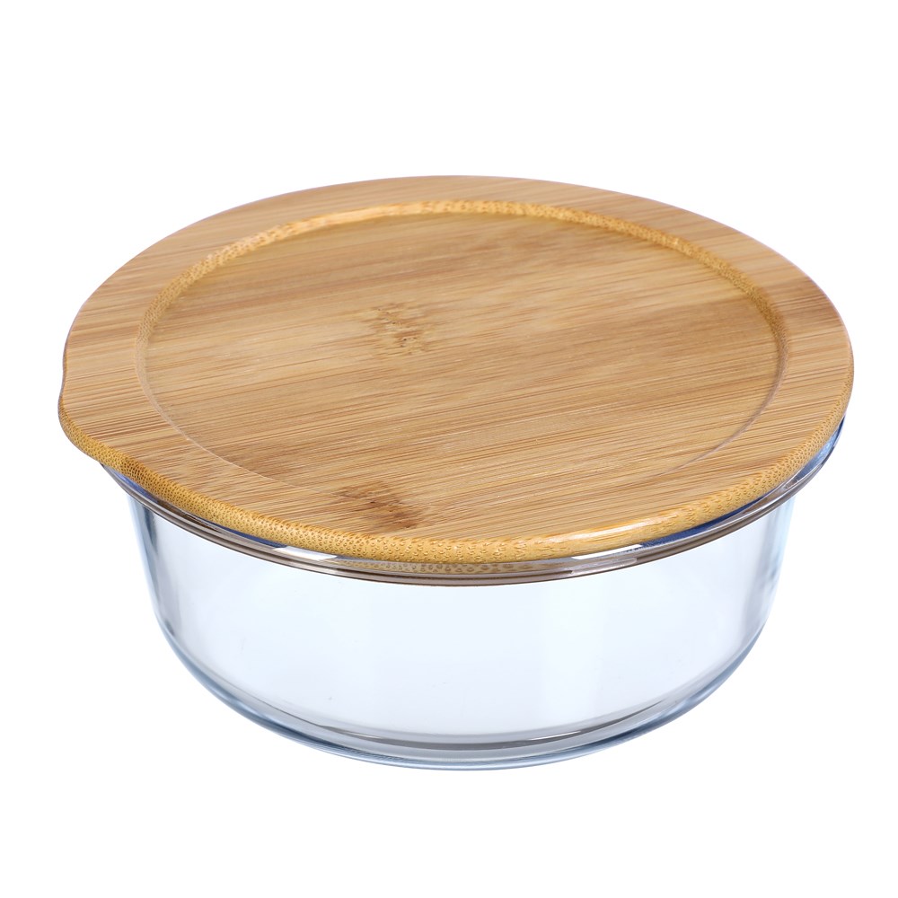 YORKSHIRE GLASS CONTAINER ROUND BAMBOO LID 600ML - Welcome to United ...